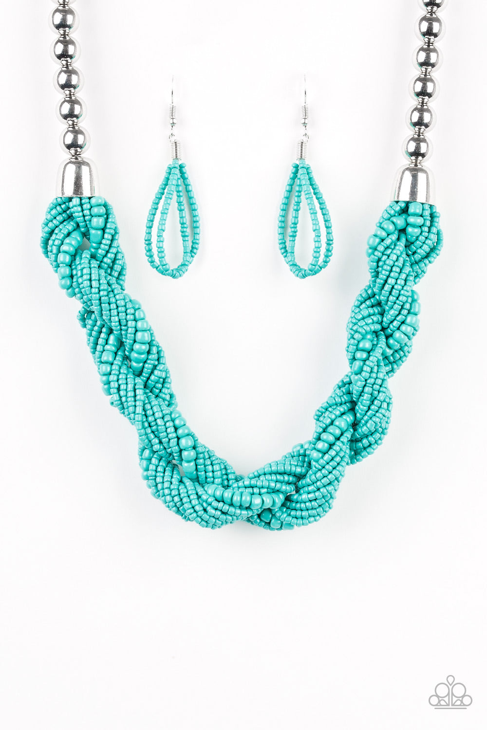 Paparazzi Accessories Savannah Surfin - Blue Necklace & Earrings 