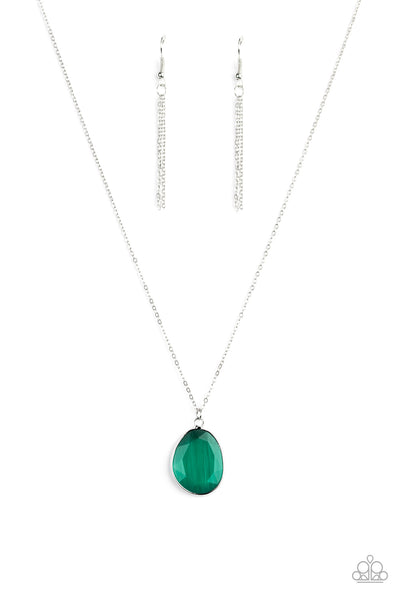 Paparazzi Accessories Icy Opalescence - Green Necklace & Earrings 