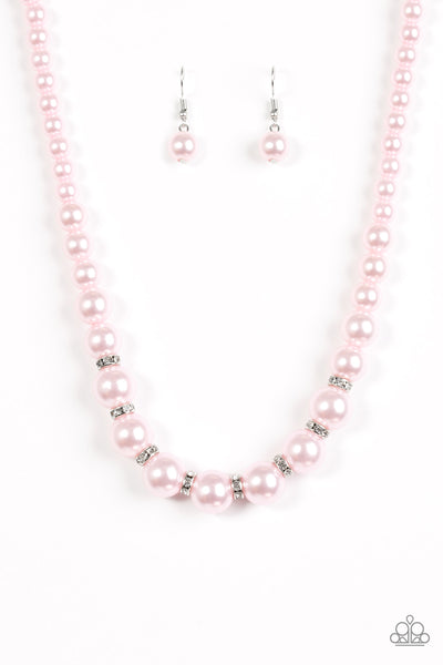 Paparazzi Accessories Showtime Shimmer - Pink Necklace & Earrings 