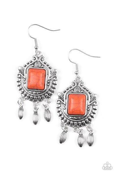 Paparazzi Accessories Open Pastures - Orange Earrings 