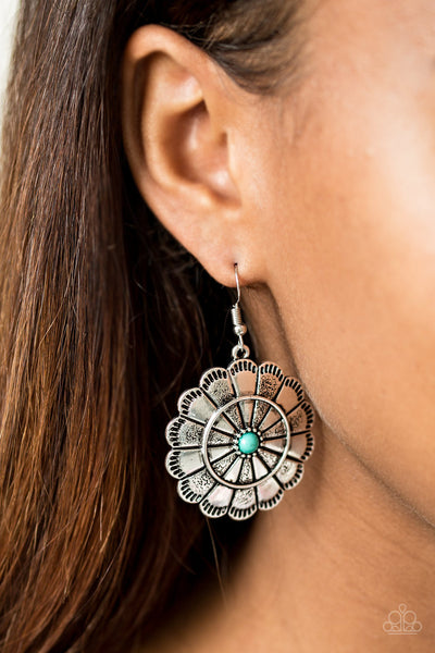 Paparazzi Accessories Im No Wallflower - Green Earrings 