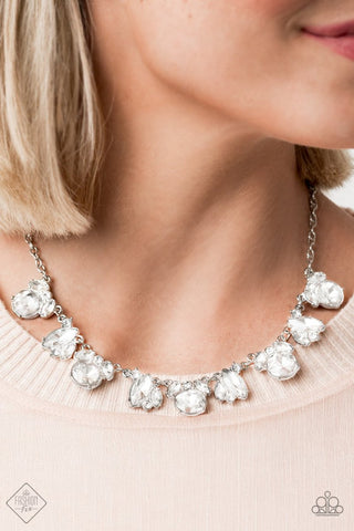 Paparazzi Accessories - BLING to Attention - White Necklace & Earrings 