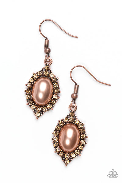 Paparazzi Accessories Right On SHOWTIME - Copper Earrings 