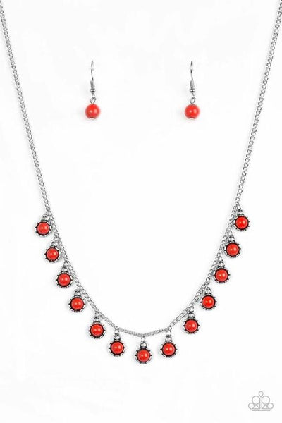 Paparazzi Accessories Gypsy Glow Red Necklace & Earrings 