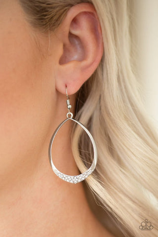 Paparazzi Accessories REIGN Down - White Earrings 