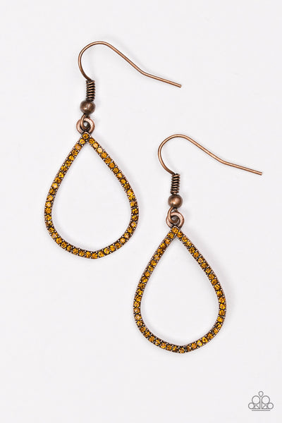 Paparazzi Accessories Serene Shine - Copper Earrings 