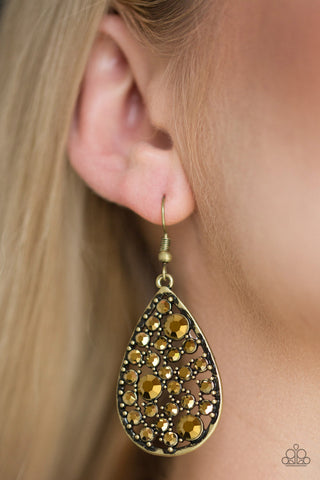 Paparazzi Accessories GLOW With The Flow - Brass Earrings 