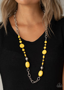 Paparazzi Accessories When I GLOW Up - Yellow Necklace & Earrings 