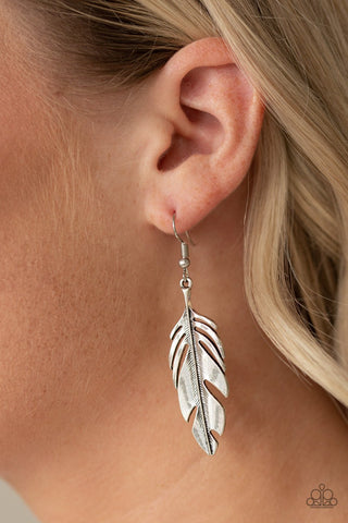 Paparazzi Accessories Lookin Fly - Silver Earrings 