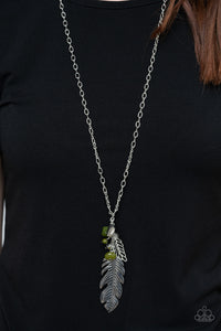 Paparazzi Accessories Feather Flair - Green Necklace & Earrings 