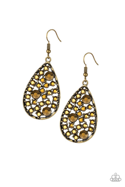 Paparazzi Accessories GLOW With The Flow - Brass Earrings 