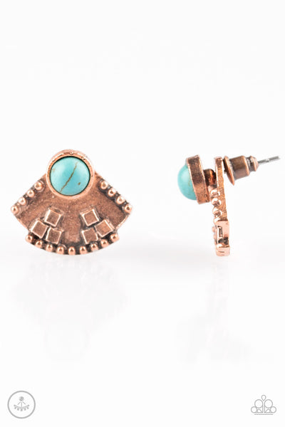 Paparazzi Accessories Stylishly Santa Fe - Copper Post Earrings 