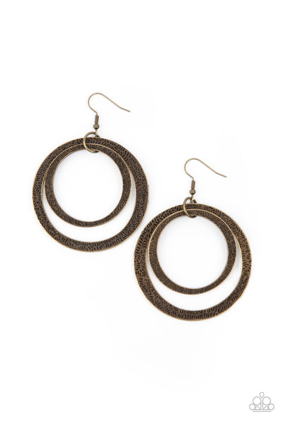 Paparazzi Accessories Rounded Out - Brass Earrings 