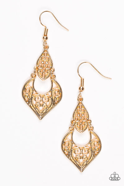 Paparazzi Accessories Genie Grotto - Gold Earrings 