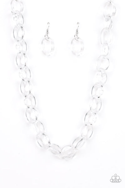 Paparazzi Accessories Ice Queen - White Necklace & Earrings 