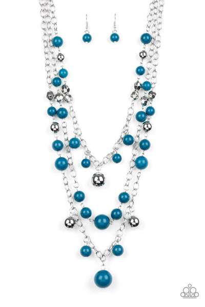 Paparazzi Accessories The Partygoer - Blue Necklace & Earrings 