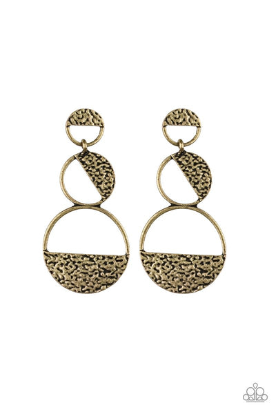 Paparazzi Accessories Triple Trifecta - Brass Earrings 