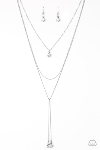 Paparazzi Accessories Typhoon Shimmer - White Necklace & Earrings 