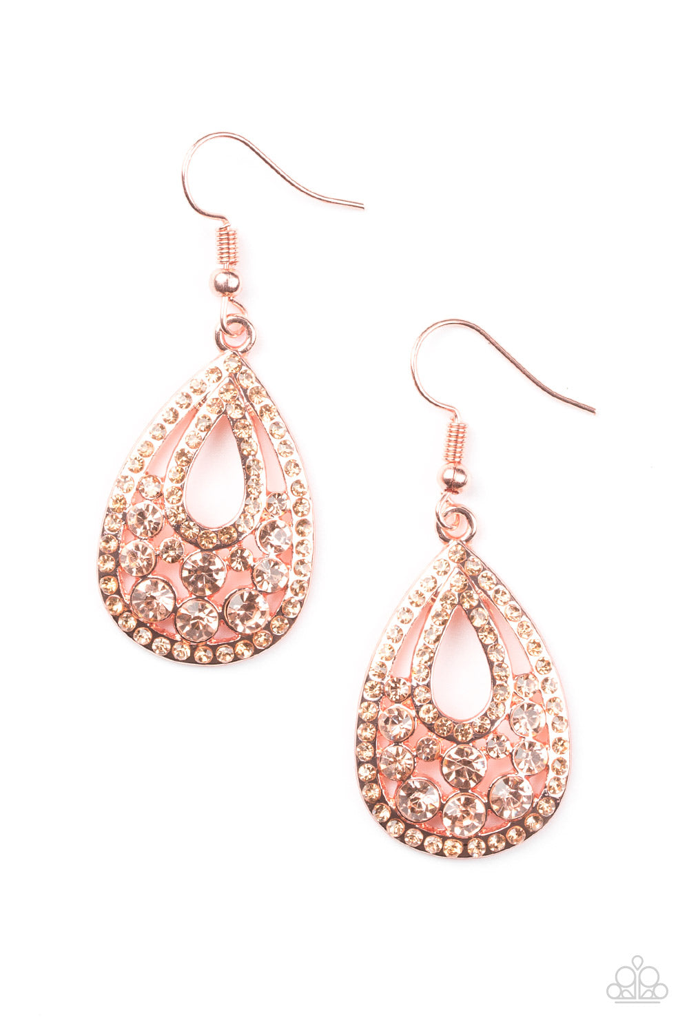 Paparazzi Accessories Sparkling Stardom - Copper Earrings 