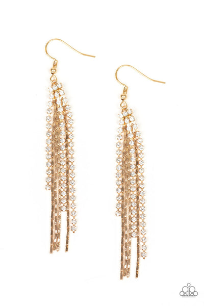 Paparazzi Accessories Red Carpet Bombshell - Gold Earrings 