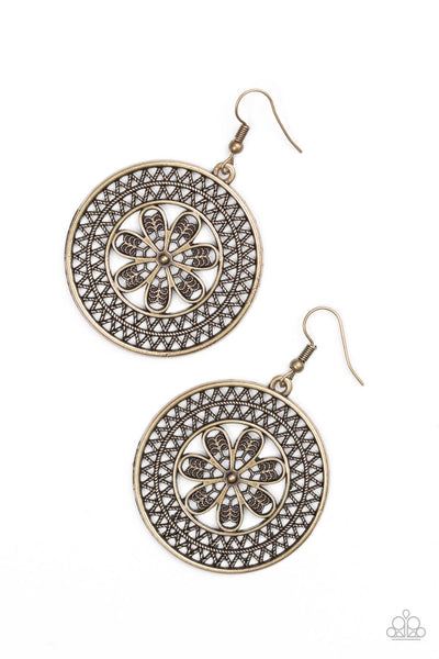 Paparazzi Accessories Dandelion Deserts - Brass Earrings 