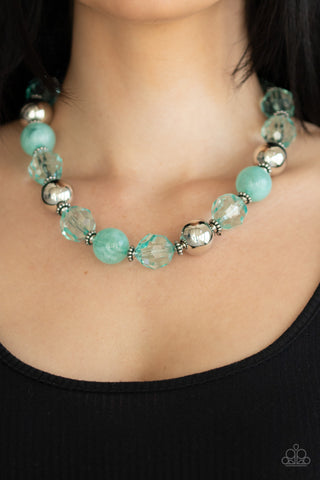 Paparazzi Accessories Very Voluminous - Green Necklace & Earrings 