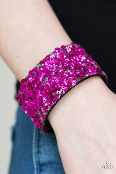 Paparazzi Accessories Starry Sequins - Pink Bracelet 