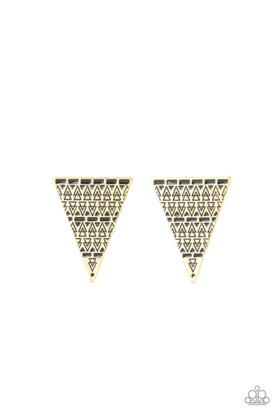 Paparazzi Accessories Terra Tricolor - Brass Earrings 