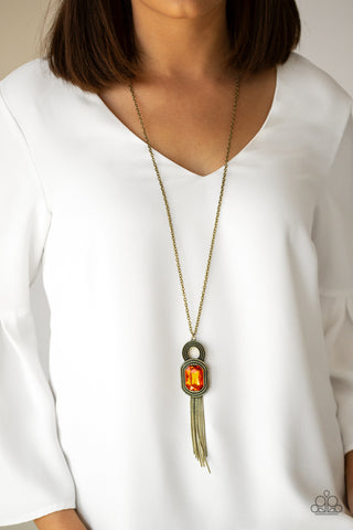Paparazzi Accessories A Good TALISMAN Is Hard To Find - Orange Necklace & Earrings 