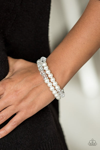 Paparazzi Accessories Get A BALLROOM! - White Bracelet 