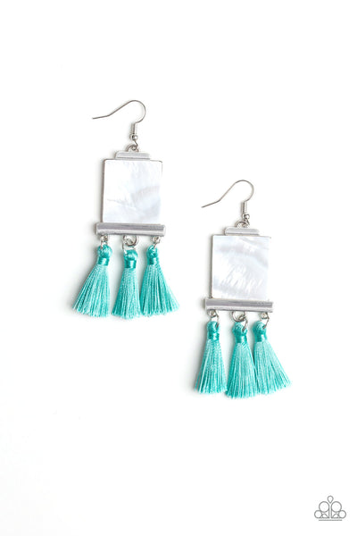 Paparazzi Accessories Tassel Retreat - Blue Earrings 