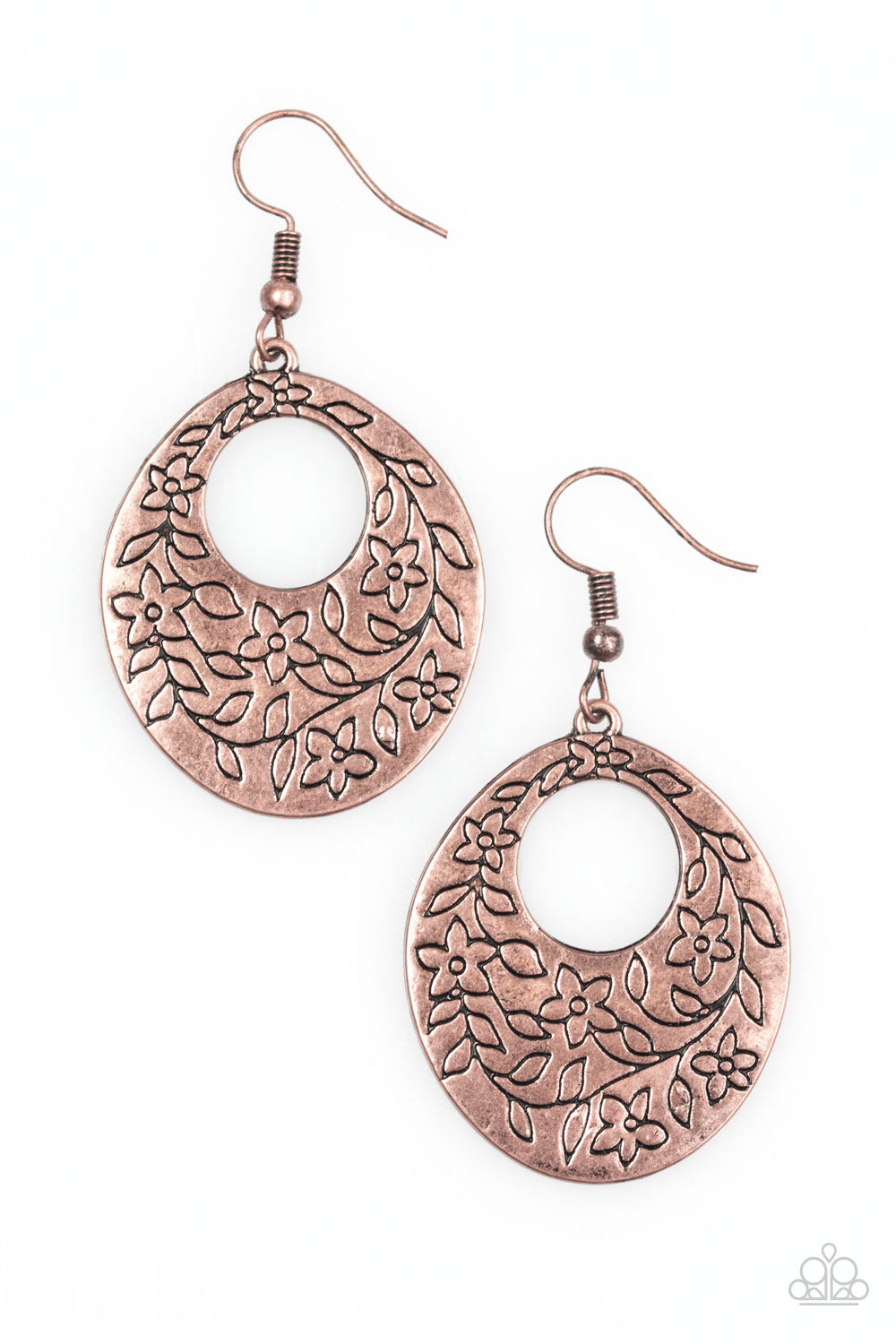 Paparazzi Accessories Follow The Flowers - Copper Earrings 