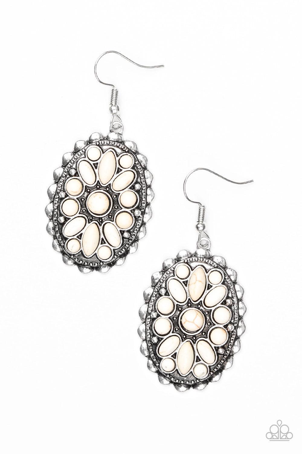 Paparazzi Accessories Prairie Poppy - White Earrings 