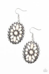 Paparazzi Accessories Prairie Poppy - White Earrings 