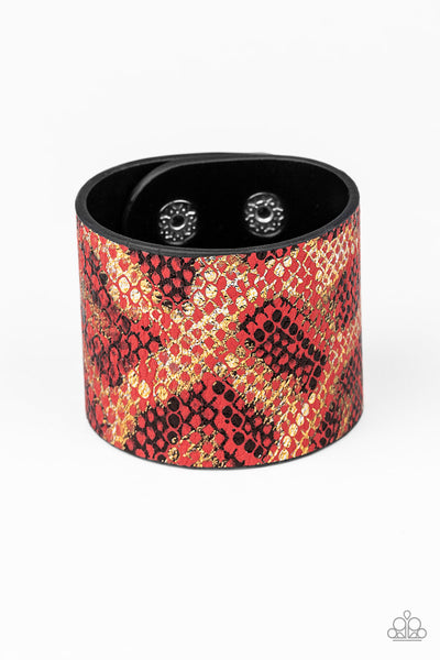 Paparazzi Accessories Serpent Shimmer - Red Bracelet 