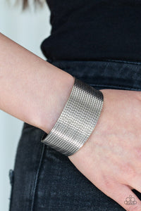 Paparazzi Accessories Texture Trailblazer Silver Bracelet 