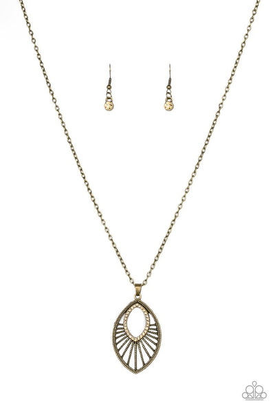 Paparazzi Accessories Court Couture - Brass Necklace & Earrings 