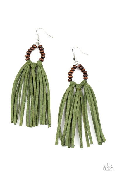 Paparazzi Accessories Easy To PerSUEDE - Green Earrings 