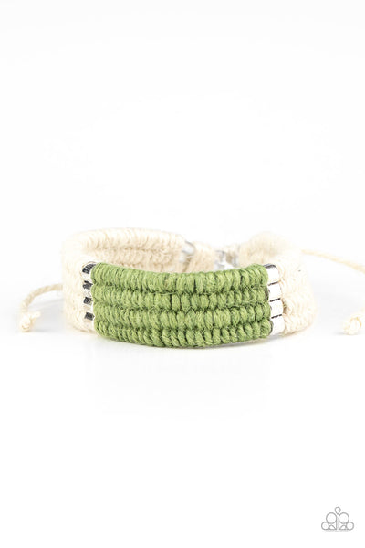 Paparazzi Accessories Hot Cross BUNGEE - Green Bracelet 