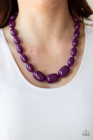 Paparazzi Accessories Poppin Popularity - Purple Necklace & Earrings 