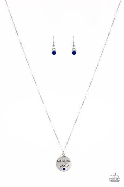 Paparazzi Accessories American Girl - Blue Necklace & Earrings 
