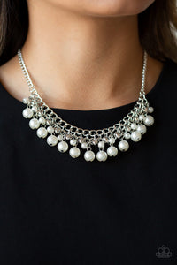 Paparazzi Accessories Duchess Dior - White Necklace & Earrings 