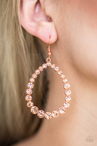 Paparazzi Accessories Rise and Sparkle! - Copper Earrings 