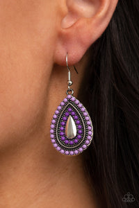 Paparazzi Accessories Beaded Bonanza - Purple Earrings 