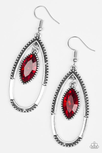 Paparazzi Accessories Top Rank - Red Earrings 