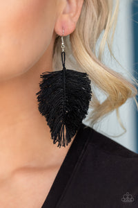 Paparazzi Accessories Hanging by a Thread - Black Earrings 