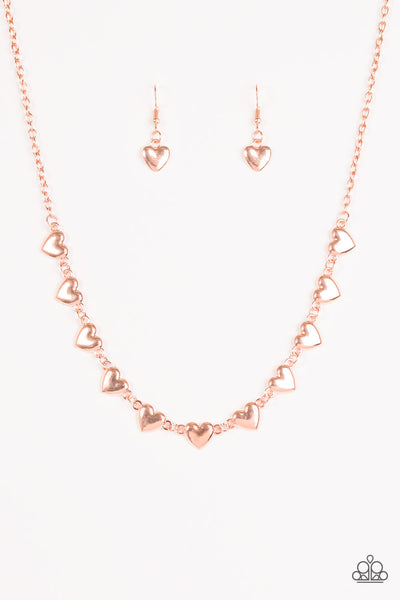 Paparazzi Accessories If My Heart Had Wings - Copper Necklace & Earrings 