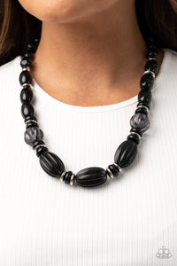 Paparazzi Accessories High Alert - Black Necklace & Earrings 