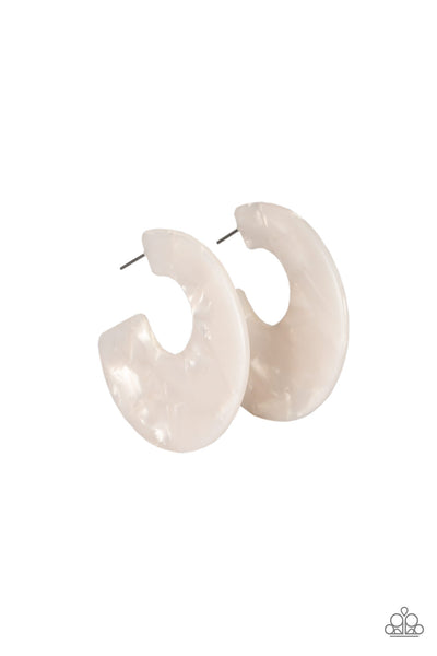 Paparazzi Accessories Tropically Torrid - White Earrings 