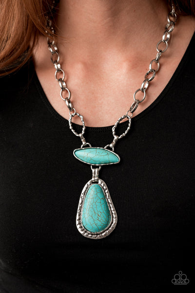 Paparazzi Accessories Rural Rapture - Blue Necklace & Earrings 